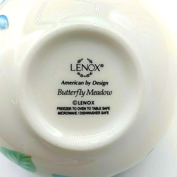 🌏HP! 2 Lenox Butterfly Meadows Bowls. One is Ice Cream size & 1 Fruit Bowl - Picture 5 of 11